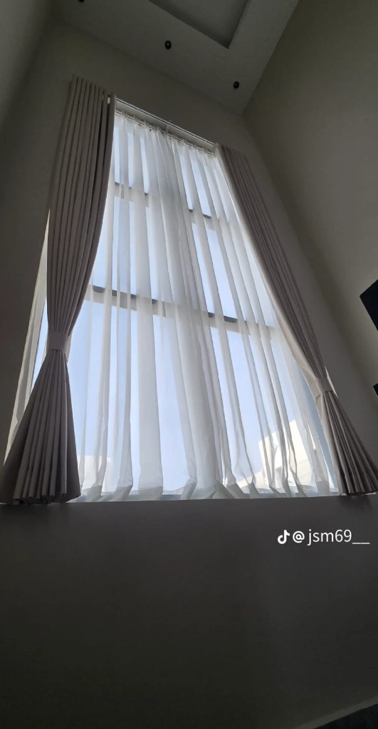 Bespoke Architectural Arch Sheer Voile with Pelmet
