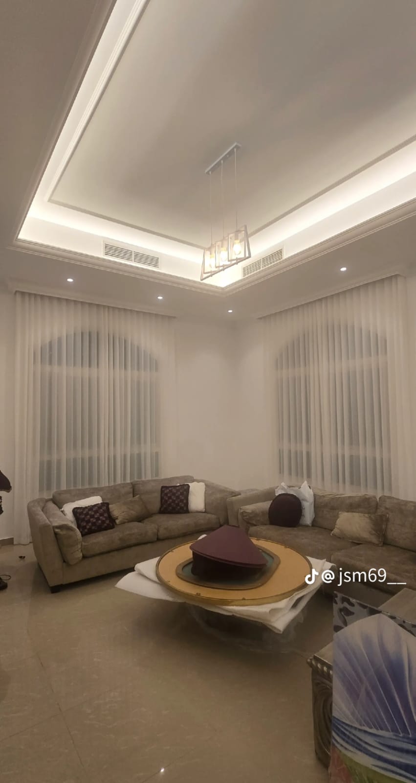 Modern Living Room Double Layer Wave & Blackout Curtains