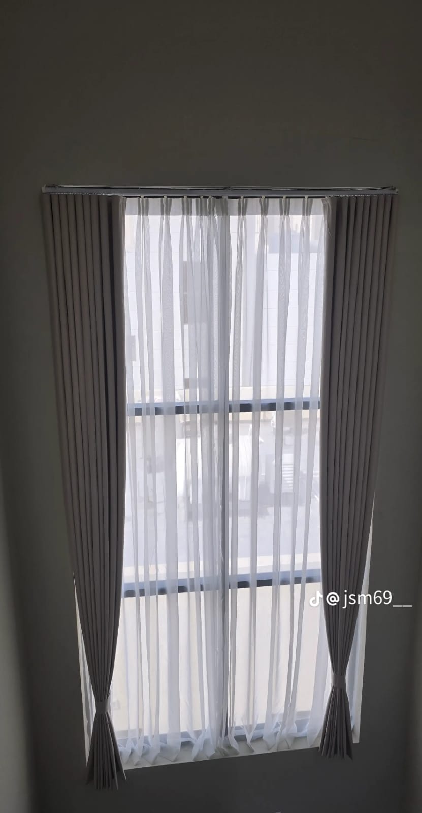 Arched Window Sheer Drapery with Floor-Length Drop