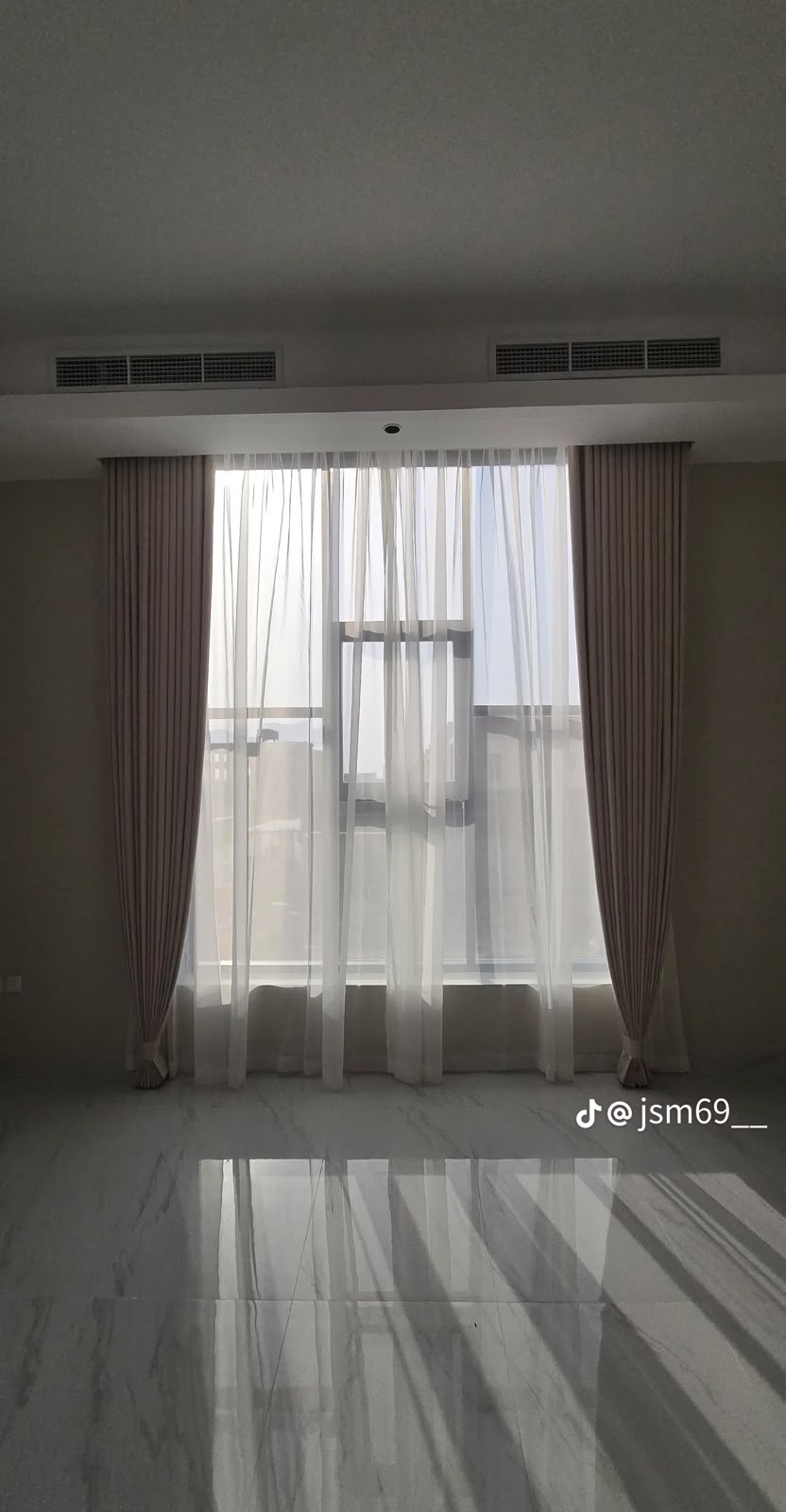 Grand Villa High-Drop Sheer Voile and Side Blackout Columns