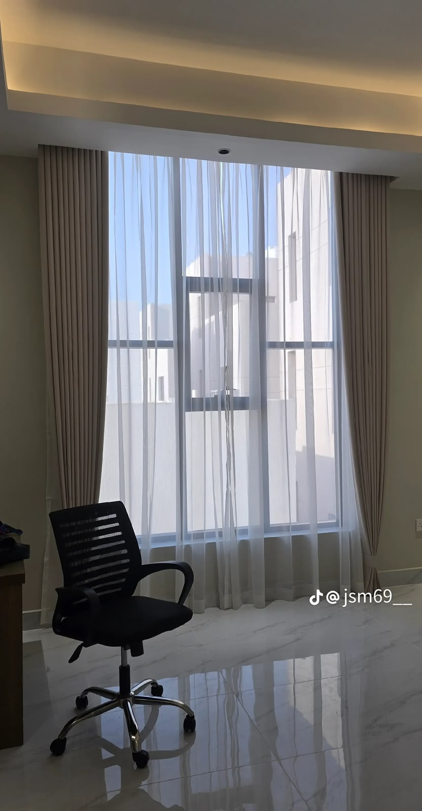Contemporary Ripplefold Wave Drapes with Hidden Ceiling Glider