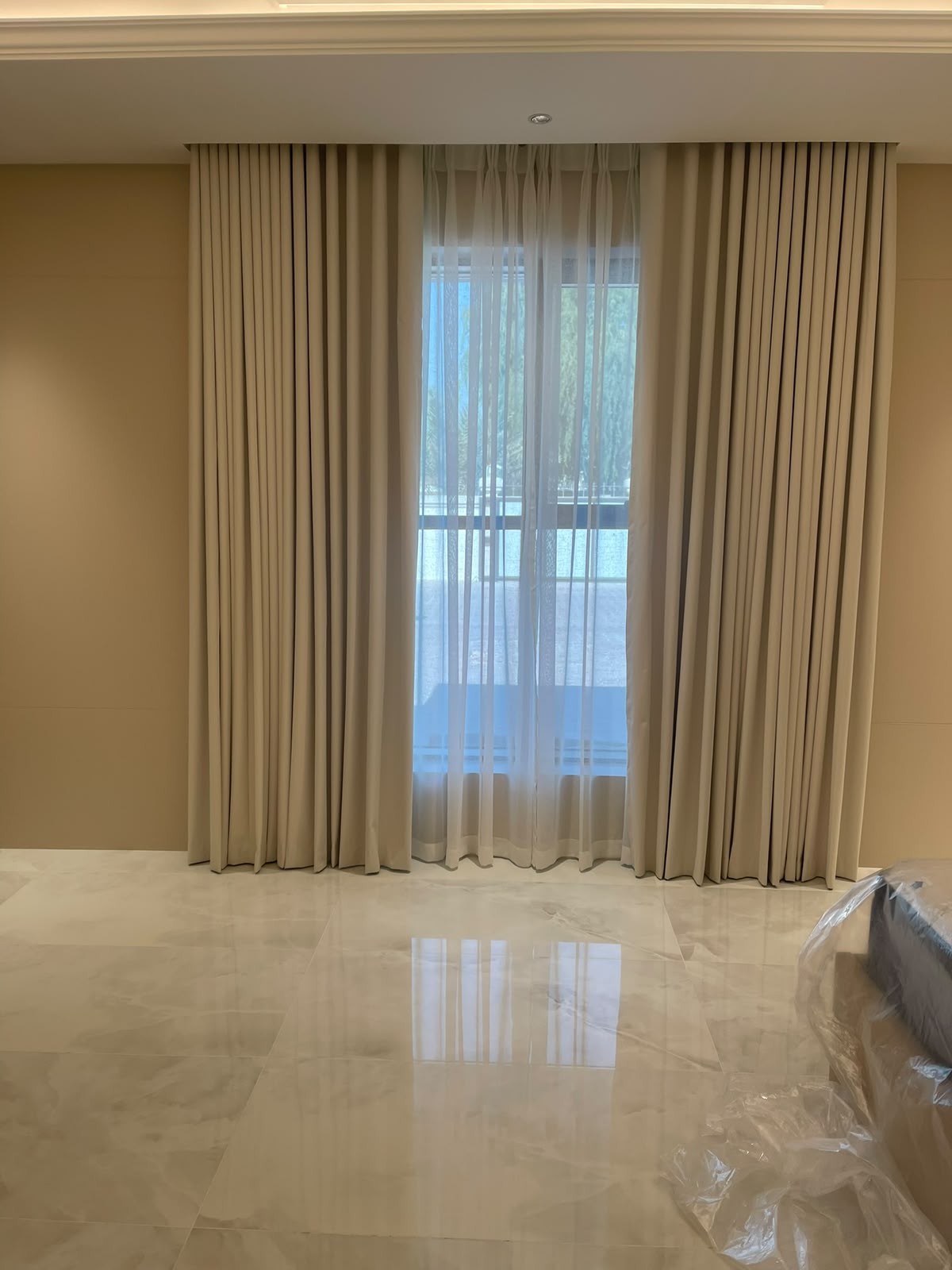 Floor-to-Ceiling Voile Sheer Drapes on Slimline Track